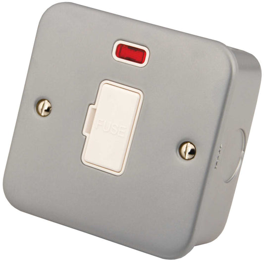 M2 Metal 13A DP Unswitched Fused Spur with Neon Metal Clad