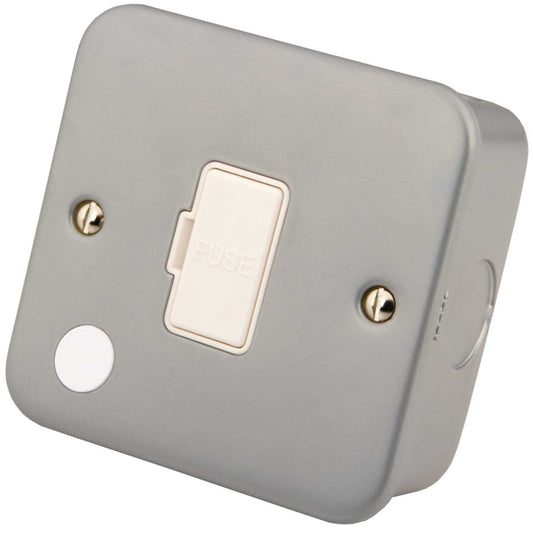 M2 Metal 13A DP Unswitched Fused Spur with Flex Outlet Metal Clad