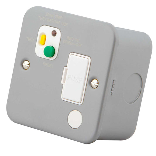 M2 Metal 13A Type A RCD Fused Spur Metal Clad