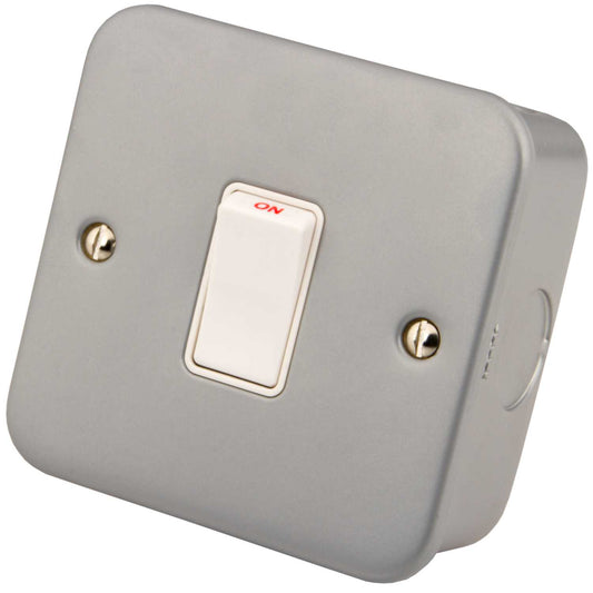 M2 Metal 20A Double Pole Switch Metal Clad