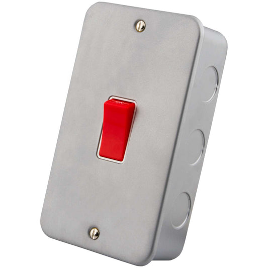 M2 Metal 45A DP 2 Gang Vertical Switch Metal Clad