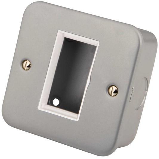 M2 Metal 1 Gang 1 Euro Module Plate and Back Box