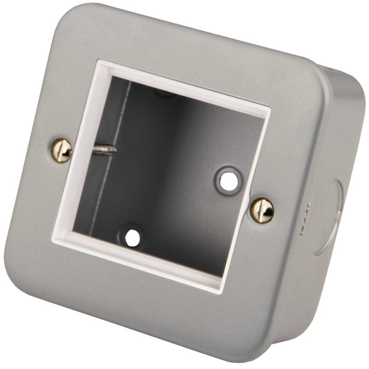 M2 Metal 1 Gang 2 Euro Module Plate and Back Box