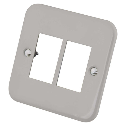 M2 Metal 1 Gang 2 LJ6C Module Front Plate Metal Clad