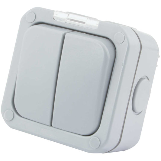 M2 Weatherproof 20A 2 Gang 2 Way Switch IP66