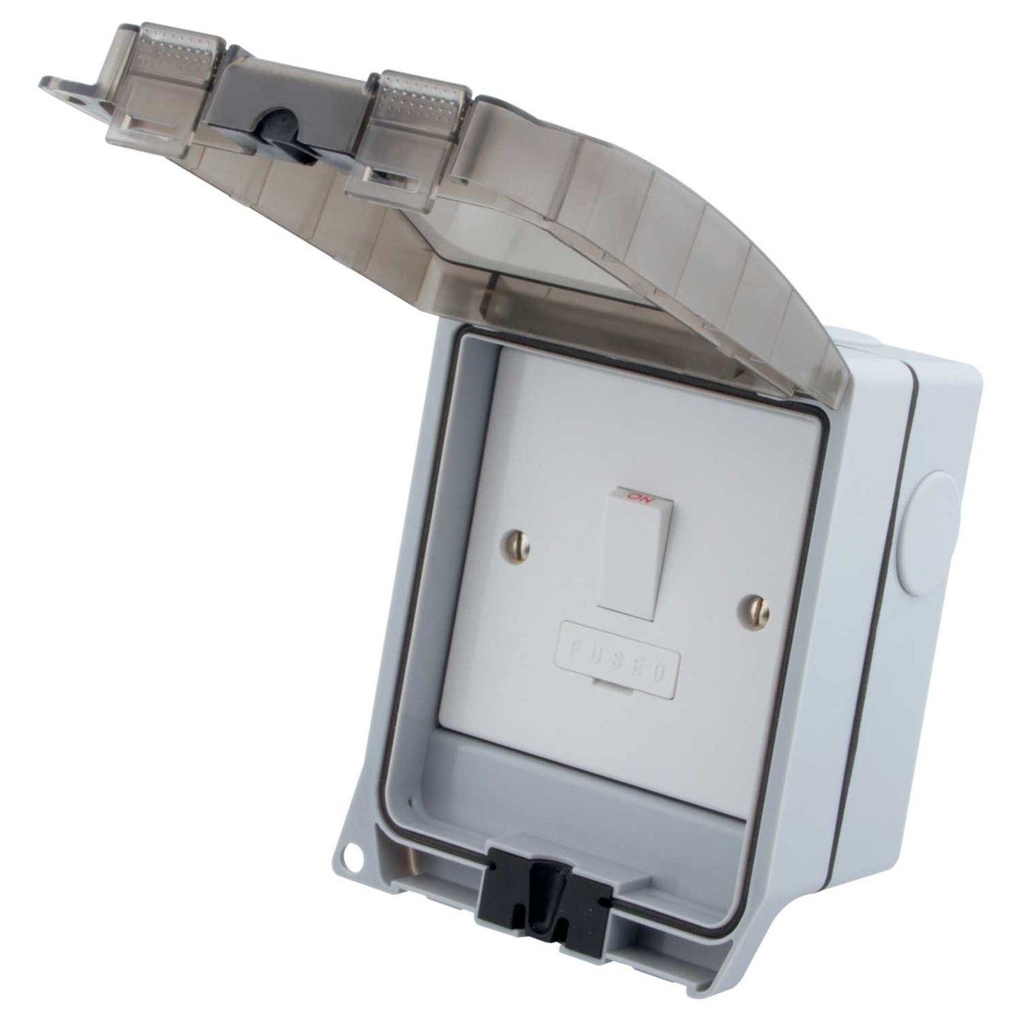M2 Weatherproof 13A Switched Fused Spur with Clear Lid IP66
