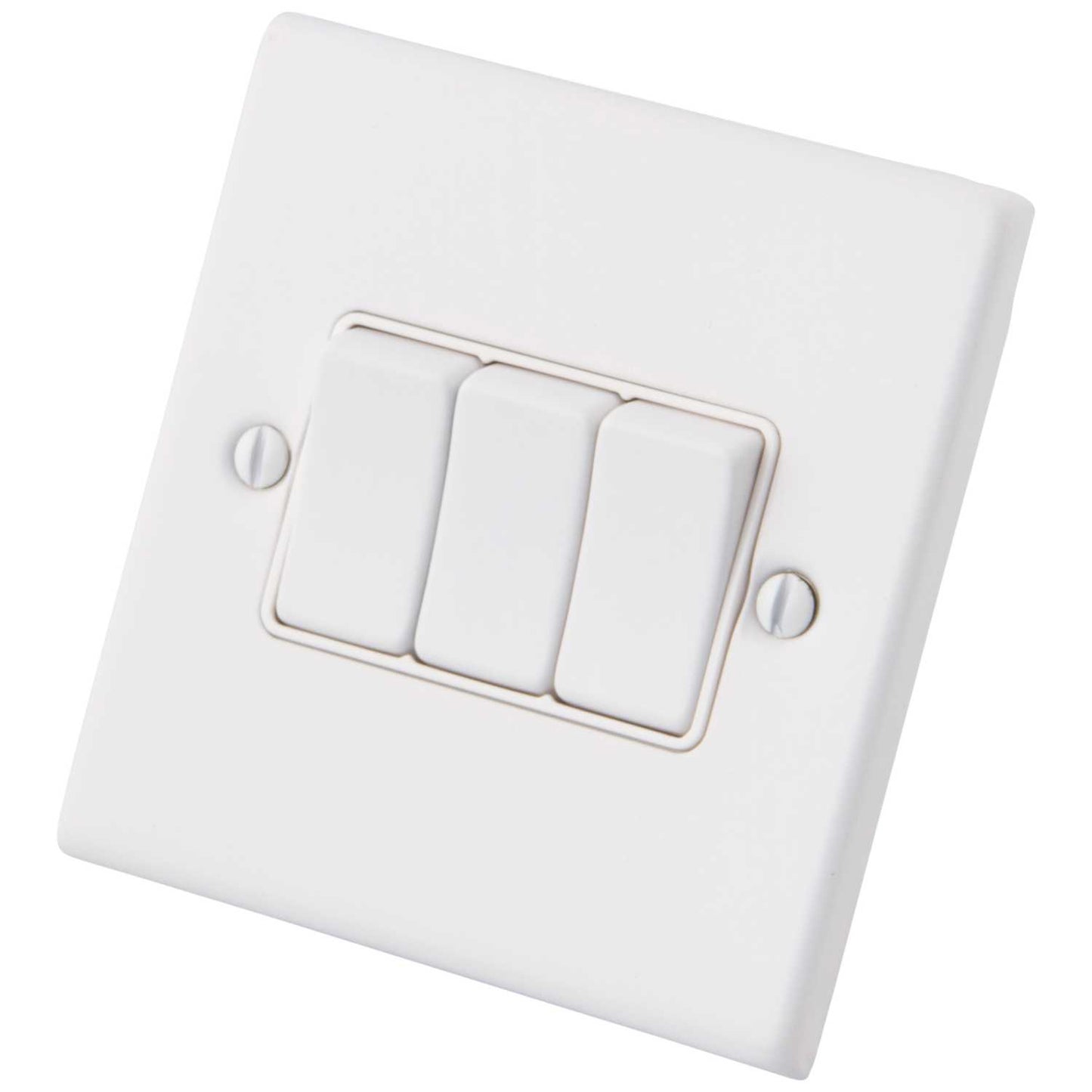 M2 Decorative 10A 3 Gang 2 Way Light Switch White Insert Painted Matt White