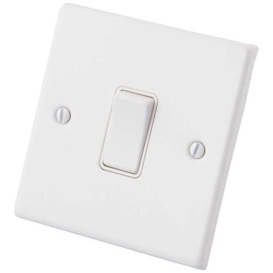 M2 Decorative 10A 1 Gang Intermediate Switch White Insert Painted Matt White