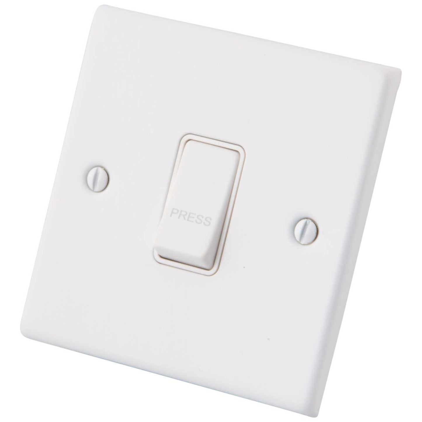 M2 Decorative 10A 1 Gang 2 Way Retractive Switch White Insert Painted Matt White