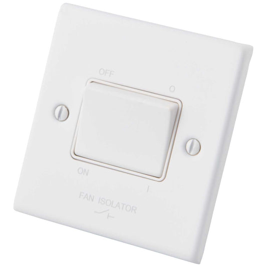 M2 Decorative 10A Triple Pole Fan Isolator White Insert Painted Matt White