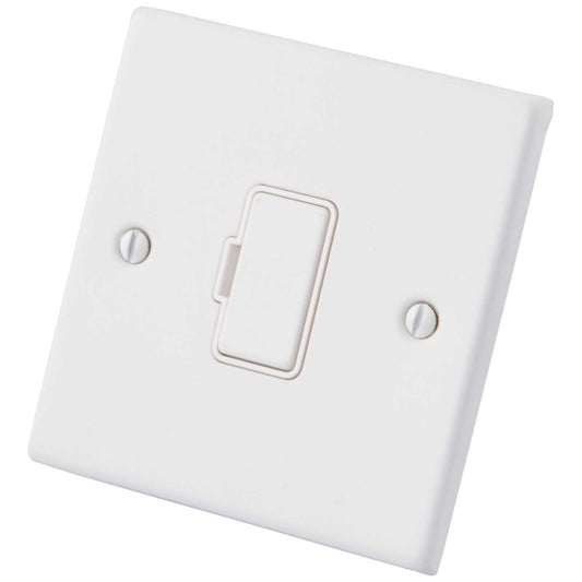 M2 Decorative 13A Unswitched Fused Spur White Insert Painted Matt White