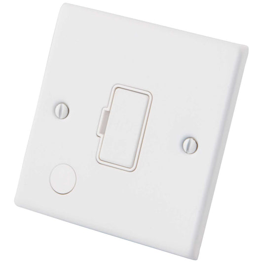 M2 Decorative 13A Unswitched Fused Spur with Flex Outlet White Insert Painted Matt White