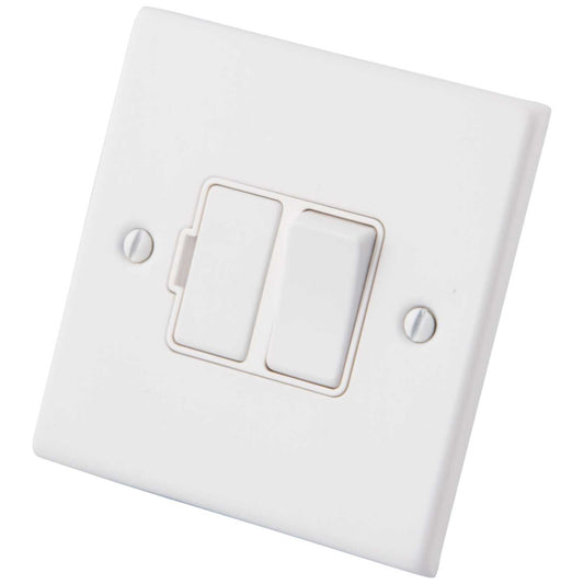M2 Decorative 13A Switched Fused Spur White Insert Painted Matt White