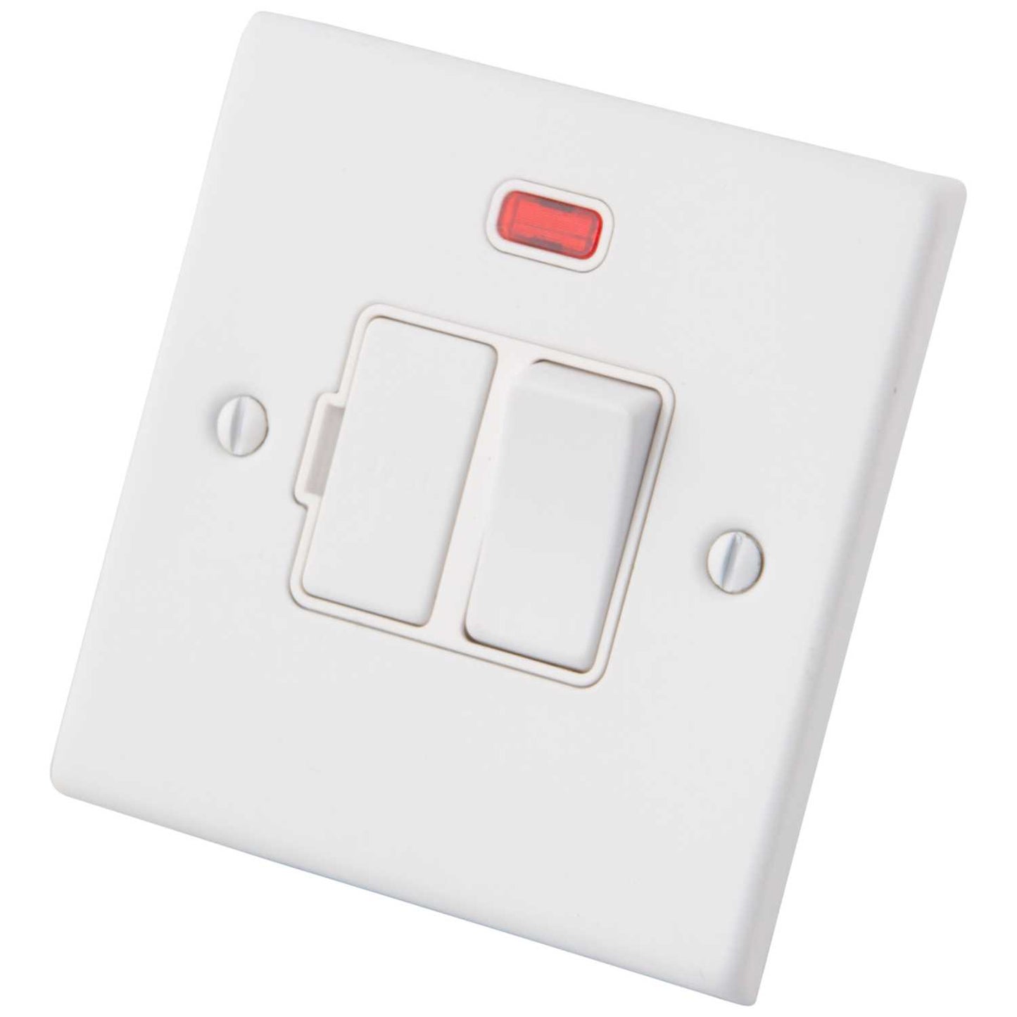 M2 Decorative 13A Switched Fused Spur with Neon White Insert Painted Matt White