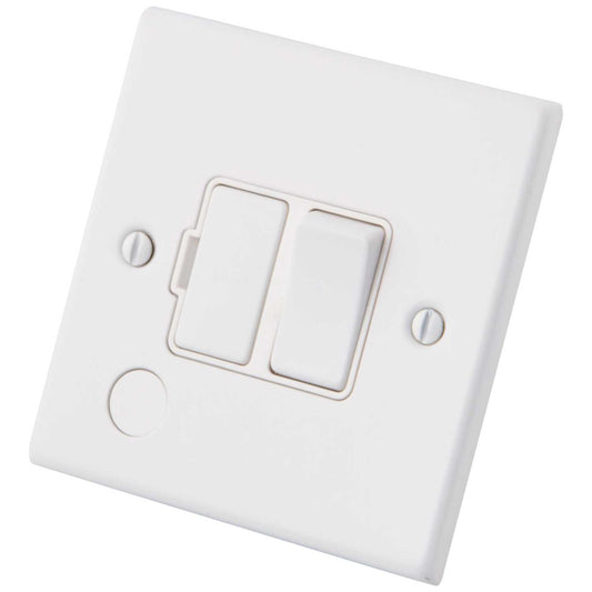 M2 Decorative 13A Switched Fused Spur with Flex Outlet White Insert Painted Matt White