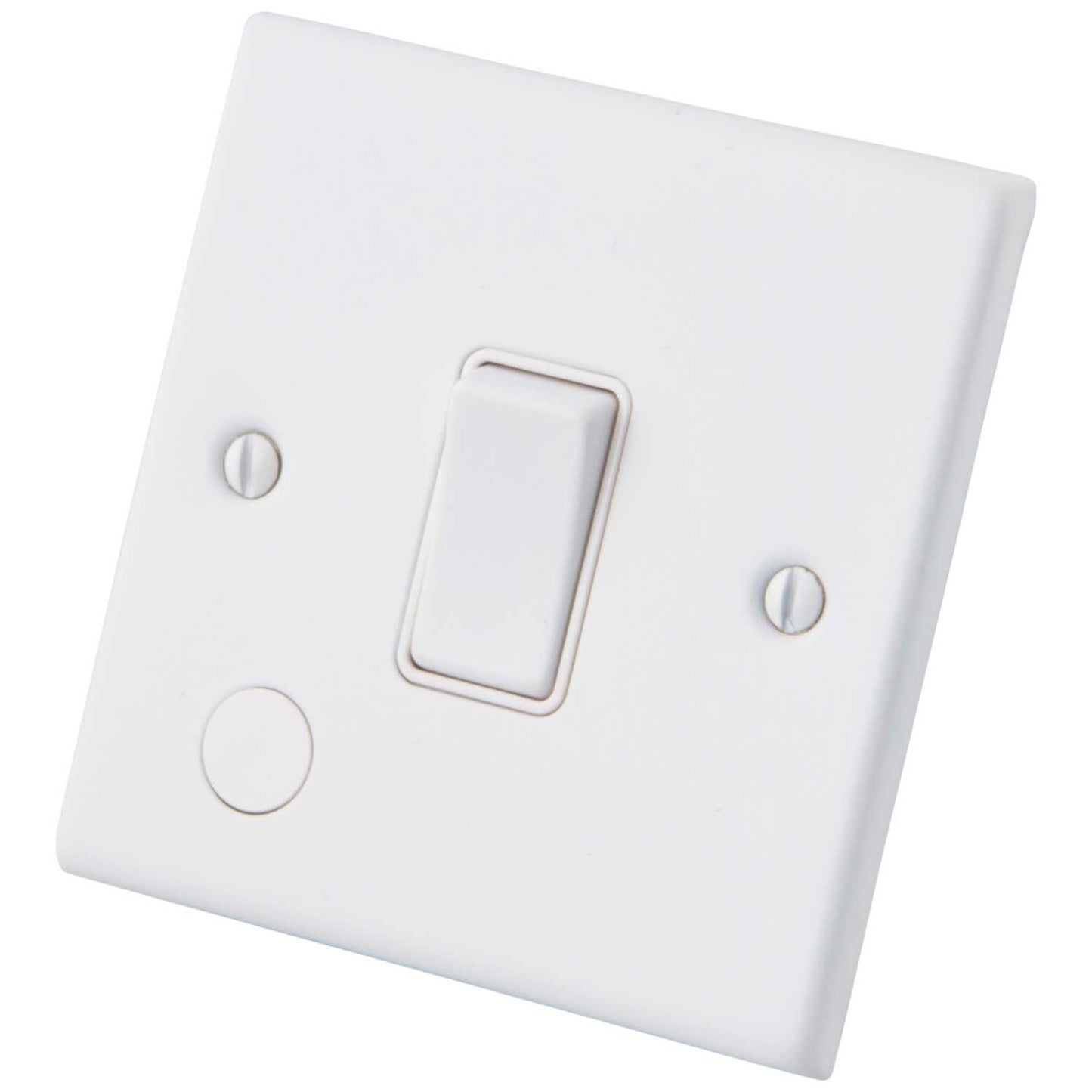 M2 Decorative 20A DP Switch with Flex Outlet White Insert Painted Matt White