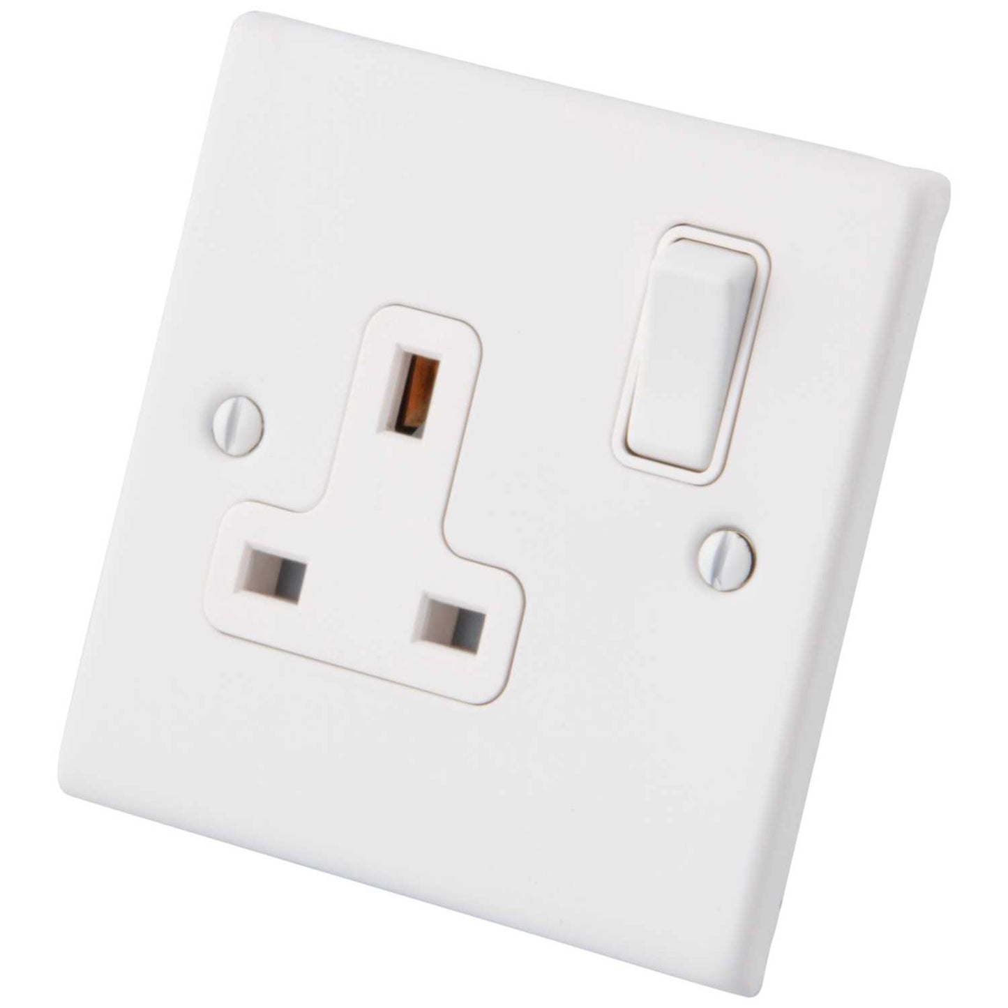 M2 Decorative 13A 1 Gang Switched Socket White Insert Painted Matt White