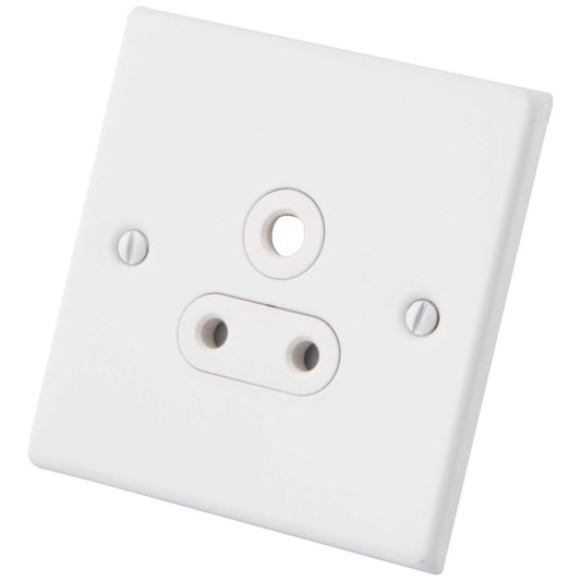 M2 Decorative 5A 1 Gang Unswitched Single Socket White Insert Painted Matt White