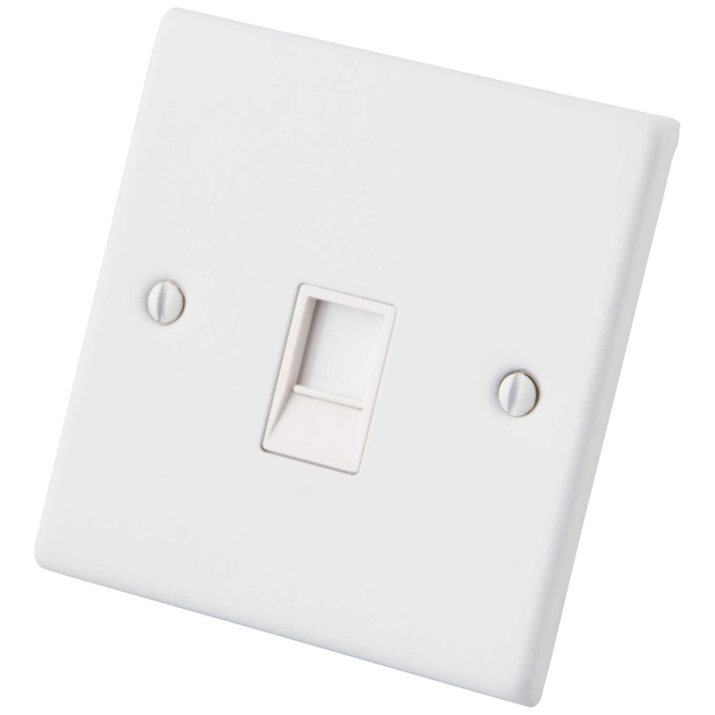 M2 Decorative 1 Gang CAT5E Data Outlet White Insert Painted Matt White