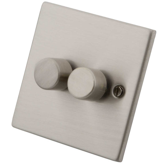 M2 Decorative 400W 2 Gang 2 Way Brushed Stainless Steel