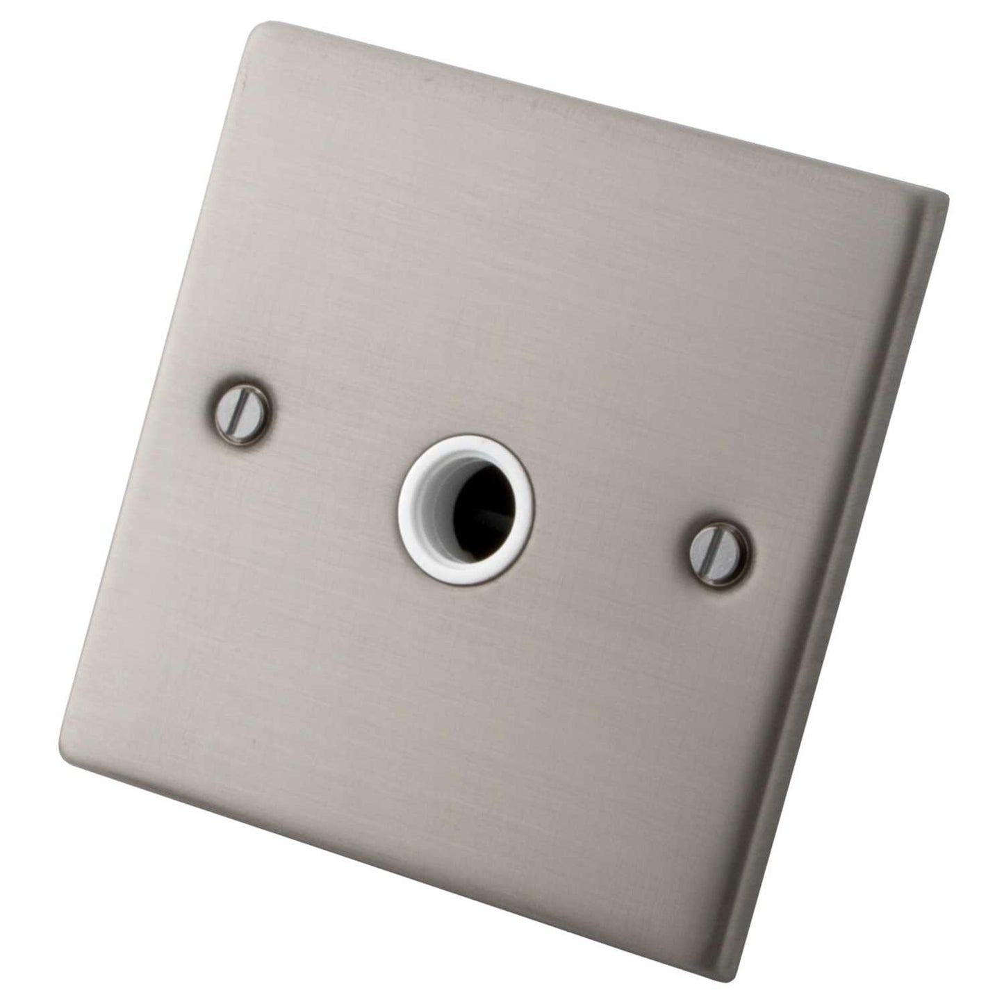 M2 Decorative 20A Flex Outlet White Insert Brushed Stainless Steel