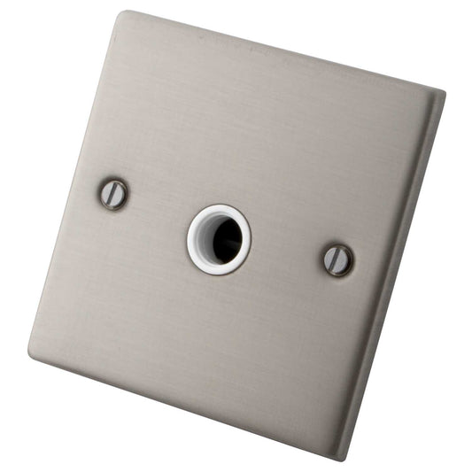 M2 Decorative 20A Flex Outlet White Insert Brushed Stainless Steel