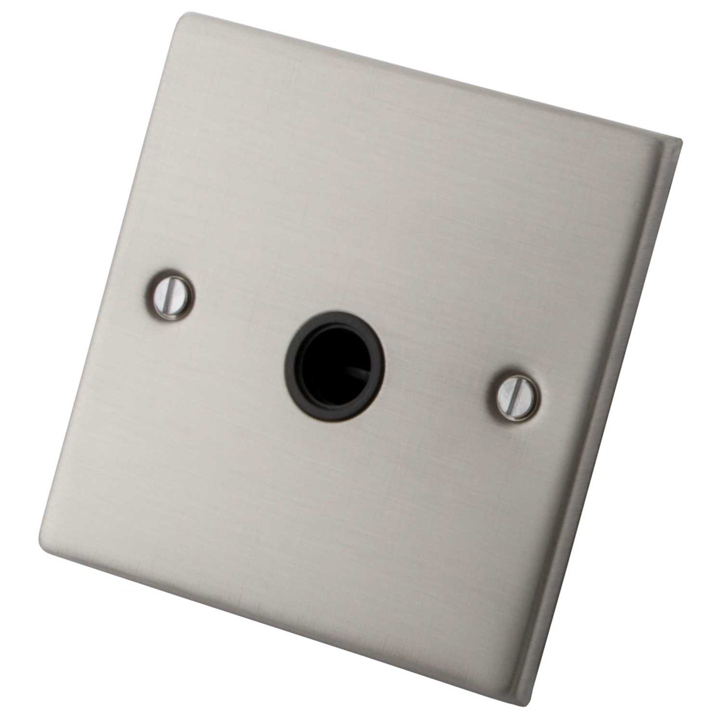 M2 Decorative 20A Flex Outlet Black Insert Brushed Stainless Steel