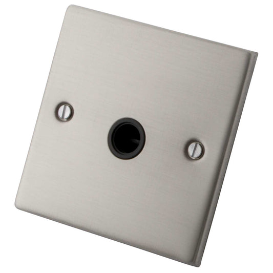 M2 Decorative 20A Flex Outlet Black Insert Brushed Stainless Steel