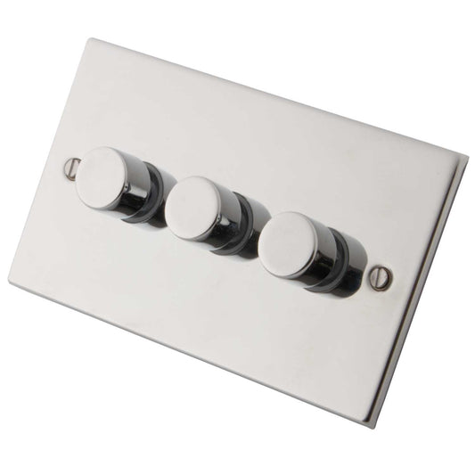 M2 Decorative 400W 3 Gang 2 Way Polished Stainless Steel