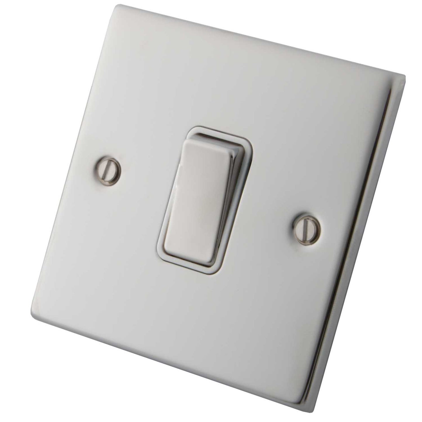 M2 Decorative 10A 1 Gang Intermediate Switch Metal / White Insert Polished Stainless Steel