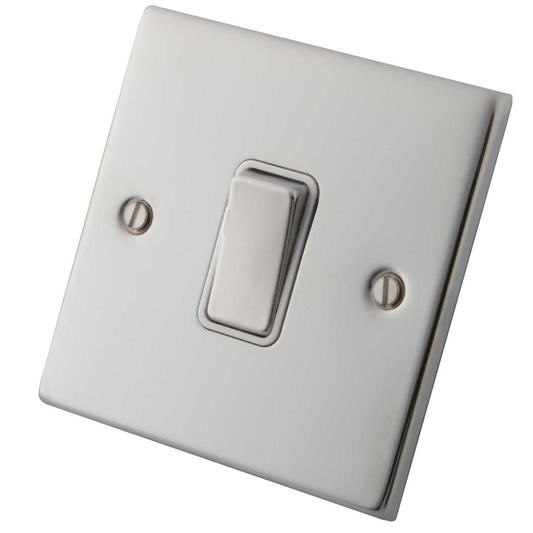 M2 Decorative 10A 1 Gang Intermediate Switch Metal / White Insert Polished Stainless Steel