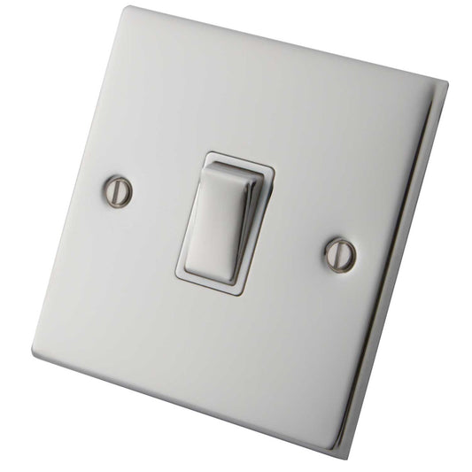 M2 Decorative 20A DP Switch Metal / White Insert Polished Stainless Steel