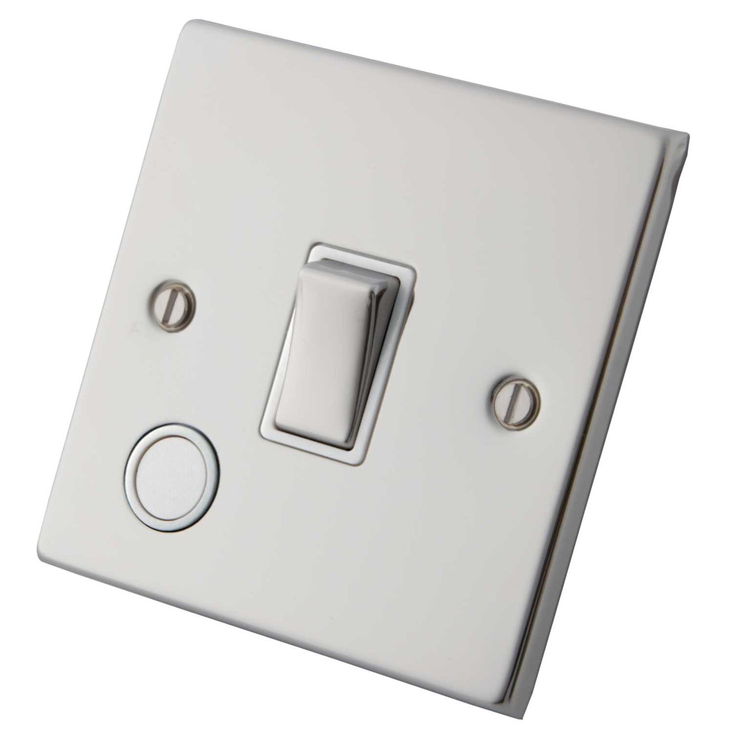 M2 Decorative 20A DP Switch with Flex Outlet White Insert Polished Stainless Steel