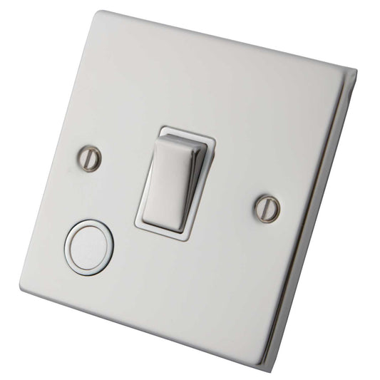 M2 Decorative 20A DP Switch with Flex Outlet White Insert Polished Stainless Steel