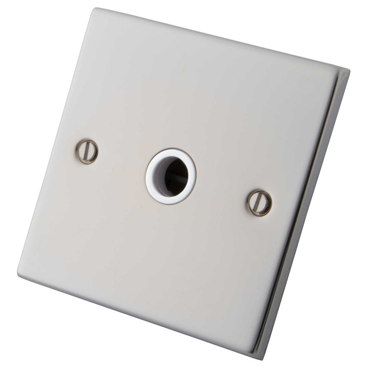 M2 Decorative 20A Flex Outlet White Insert Polished Stainless Steel