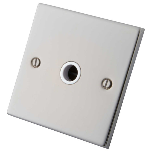 M2 Decorative 20A Flex Outlet White Insert Polished Stainless Steel