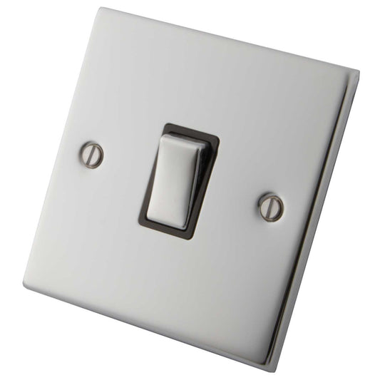 M2 Decorative 20A DP Switch Metal / Black Insert Polished Stainless Steel