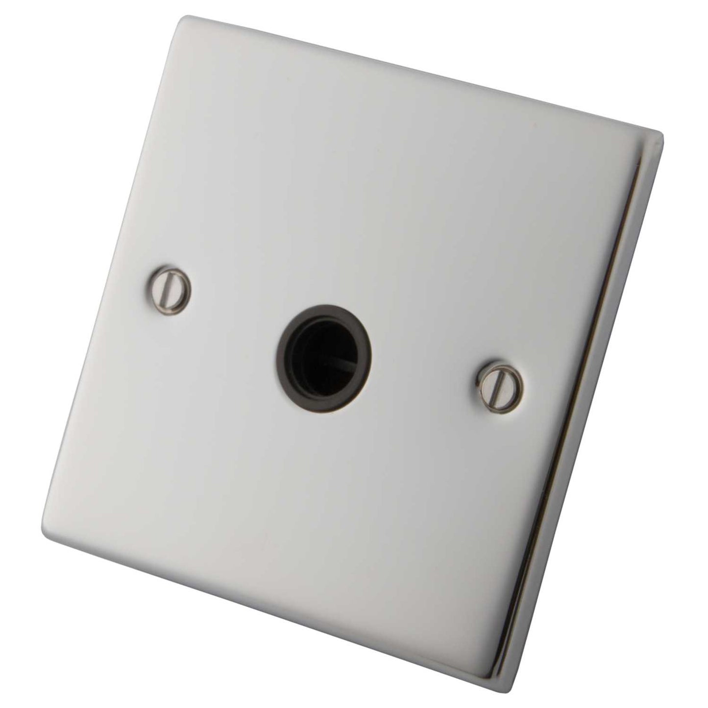 M2 Decorative 20A Flex Outlet Black Insert Polished Stainless Steel