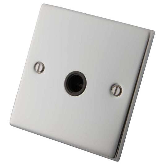 M2 Decorative 20A Flex Outlet Black Insert Polished Stainless Steel
