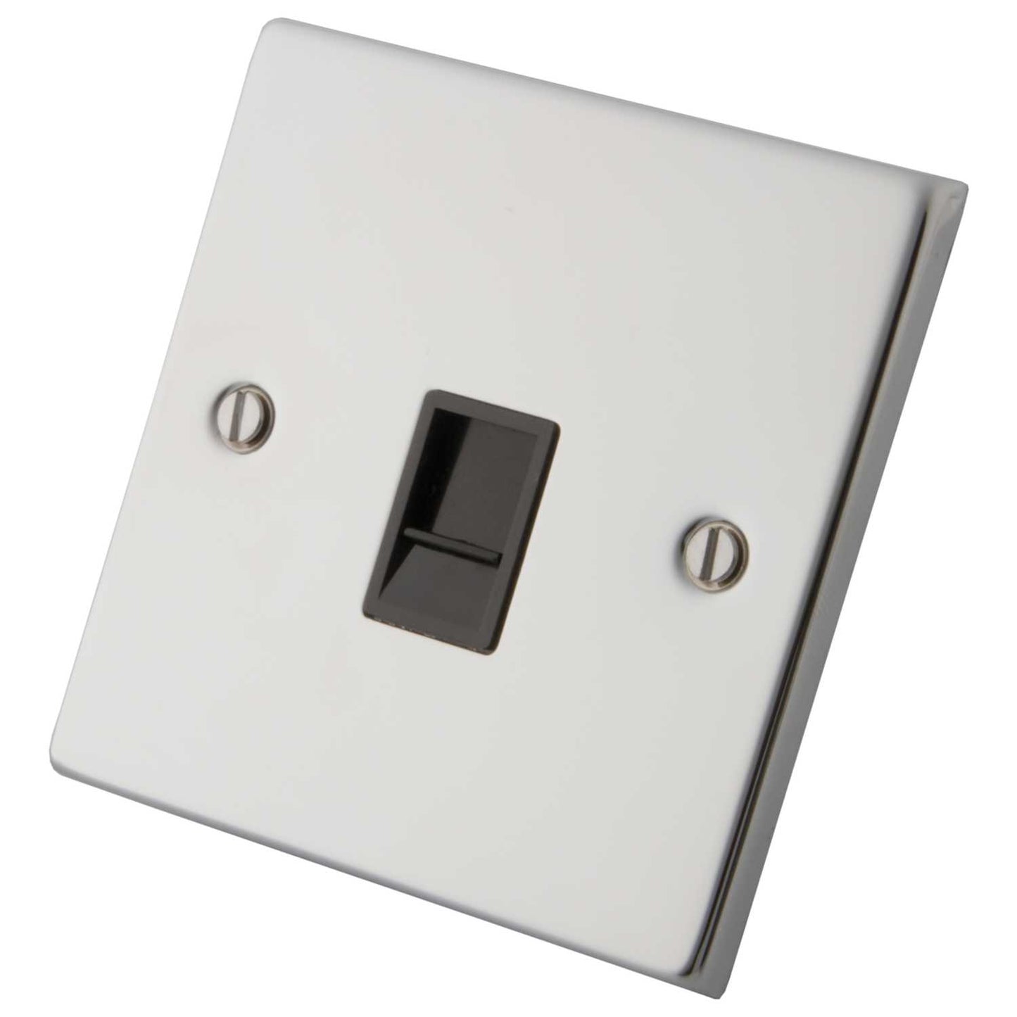 M2 Decorative 1 Gang Cat 5E Data Outlet Black Insert Polished Stainless Steel