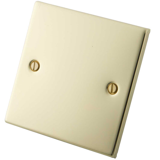 M2 Decorative 1 Gang Blank Plate Polished Brass