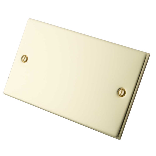 M2 Decorative 2 Gang Blank Plate Polished Brass