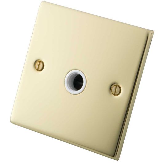 M2 Decorative 20A Flex Outlet White Insert Polished Brass
