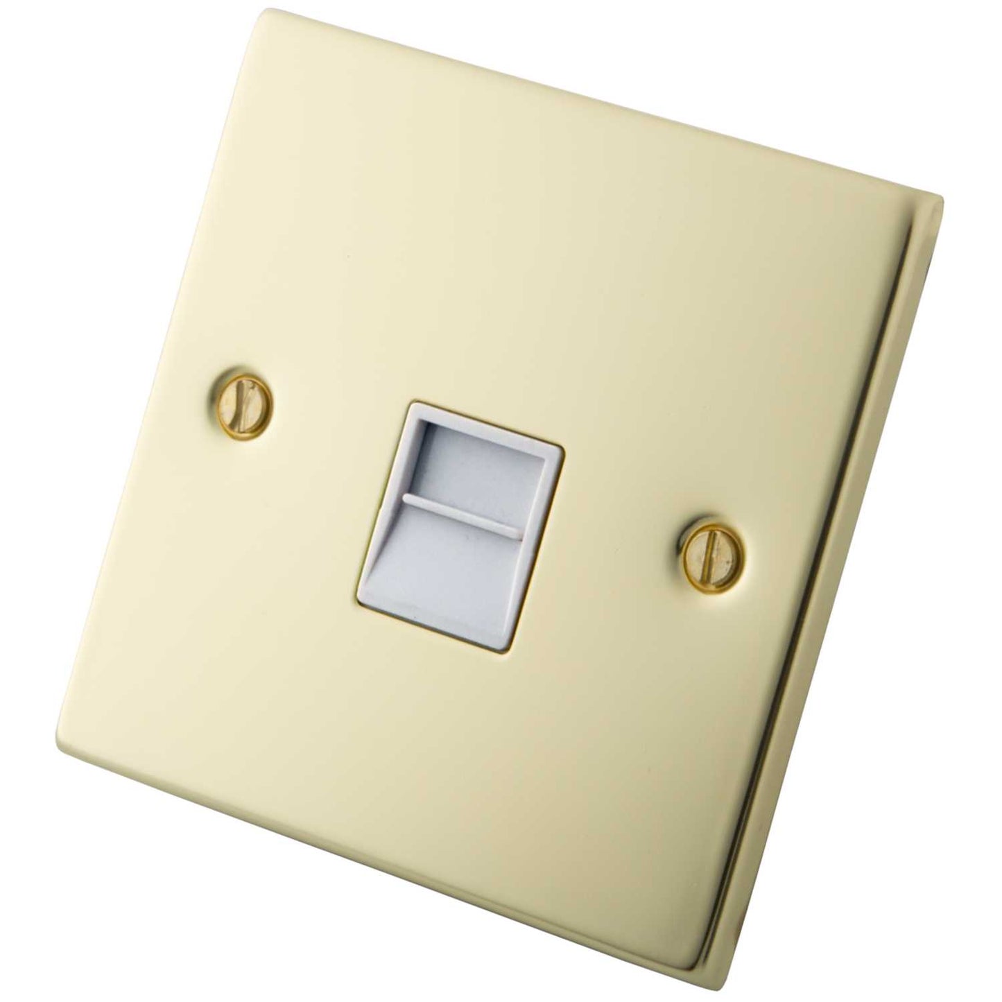 M2 Decorative 1 Gang Master Telephone White Insert Polished Brass