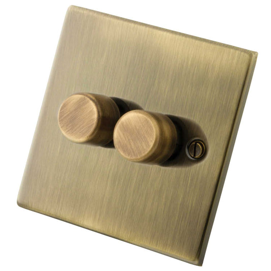 M2 Decorative 400W 2 Gang Intelligent Dimmer Antique Brass