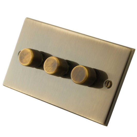 M2 Decorative 400W 3 Gang Intelligent Dimmer Antique Brass