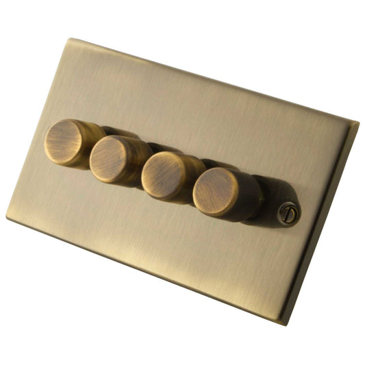 M2 Decorative 400W 4 Gang Intelligent Dimmer Antique Brass