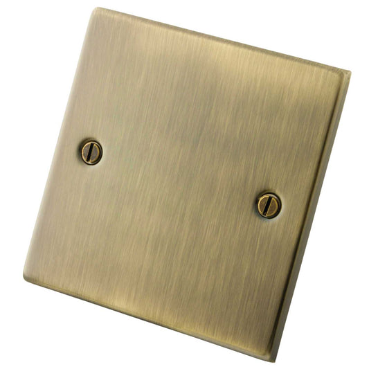 M2 Decorative 1 Gang Blank Plate Antique Brass