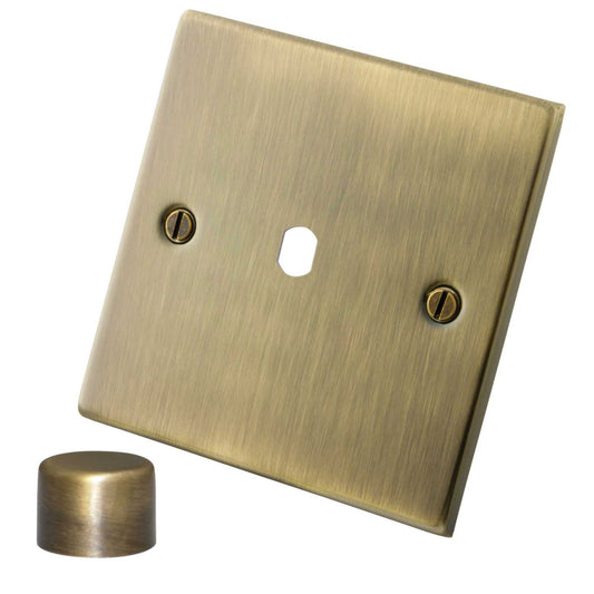 M2 Decorative 1 Gang Unfurnished Dimmer Plate Antique Brass