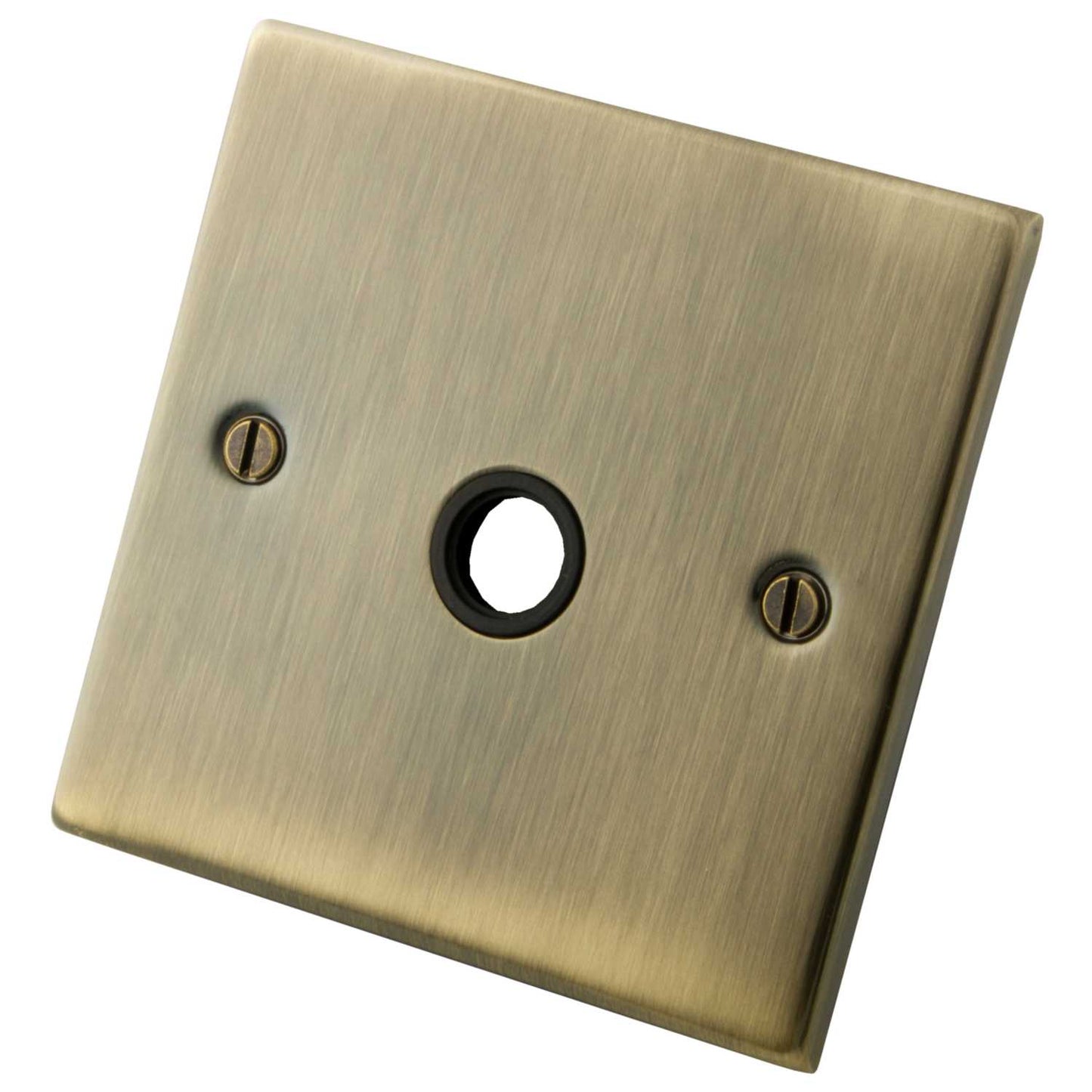 M2 Decorative 20A Flex Outlet Black Insert Antique Brass